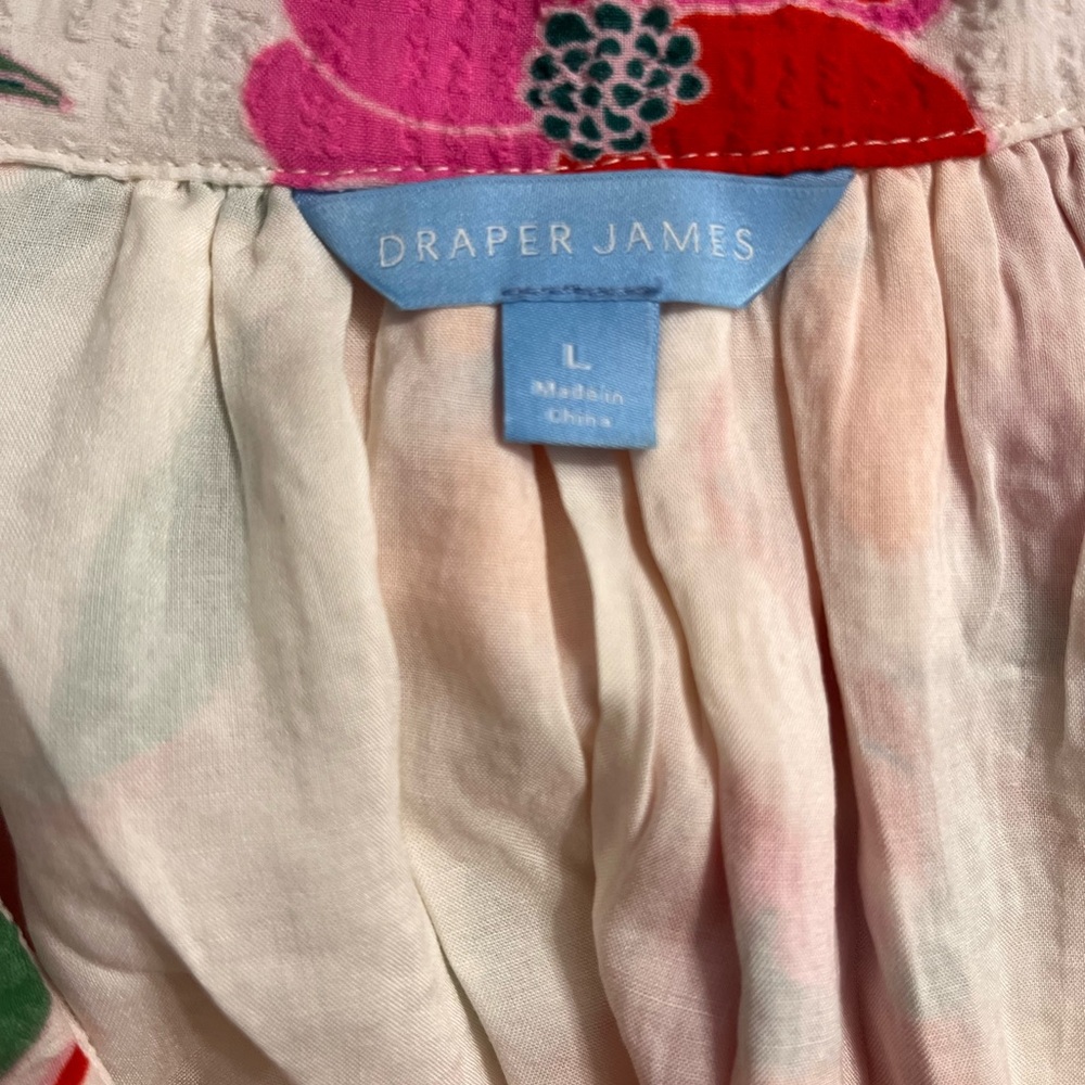 Draper James RSVP Vibrant Floral Square Neck Ruffle Blouse - Picture 7 of 7
